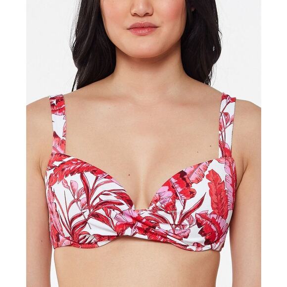 Jessica Simpson Paradiso Palm Twist Front Underwire Bikini Top Size Large D New - Picture 1 of 5